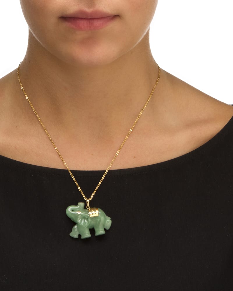 Green jade elephant on sale necklace